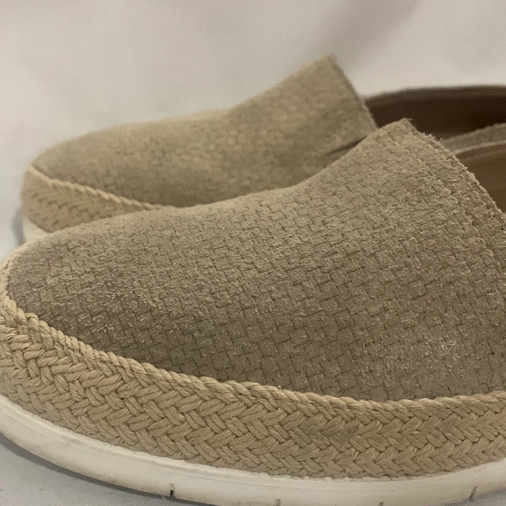 DONALD J. PLINER Nubuck Suede Basketweave Espadrille Flat Slip On Sneakers